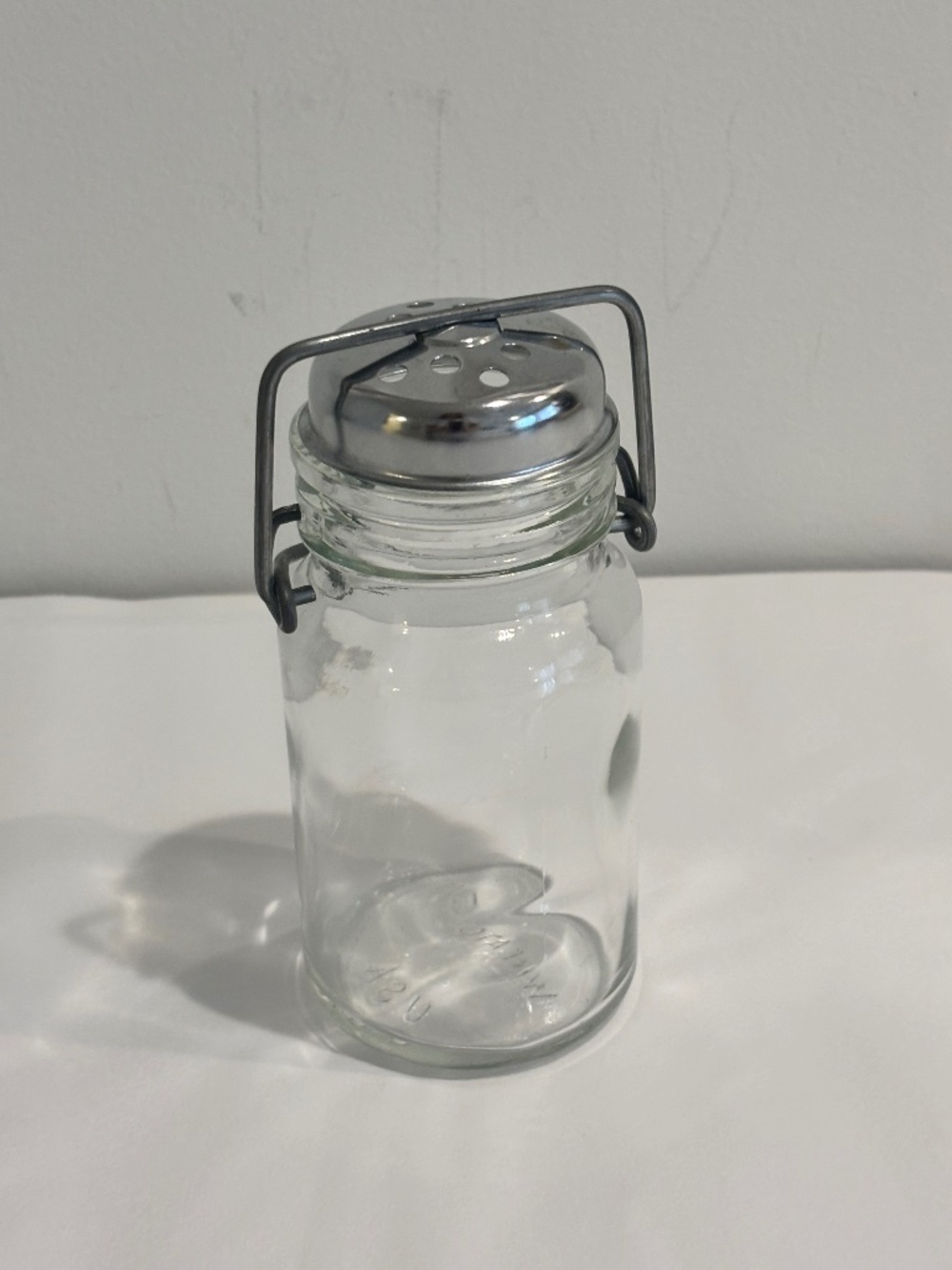 Vintage Wheaton glass jar with shaker lid Retro kitchen decor wire bail style